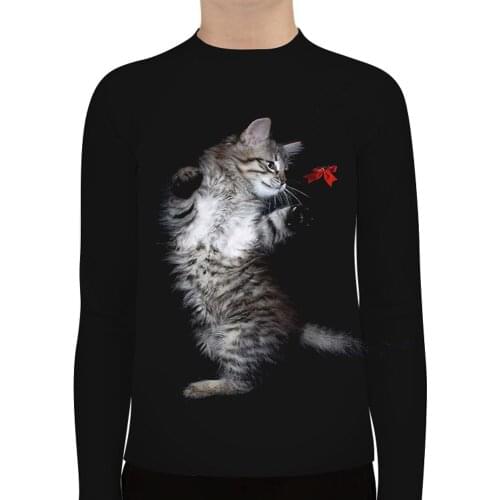 Youth Naughty Cat Stylish Breathable Long Sleeve Workout Rash Guards