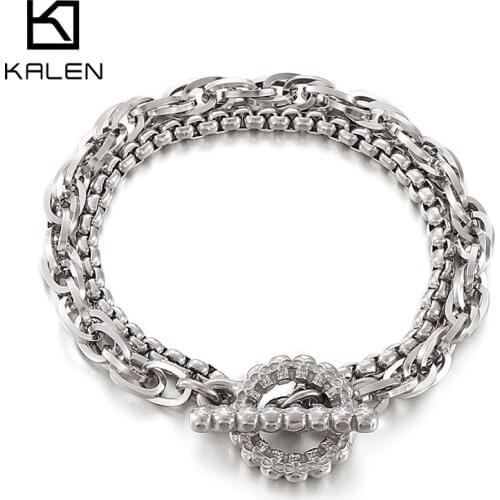 Kalen 4/6mm Popcorn O-Chain Mens Stainless Steel Fashion Bracelet Combination Jewelry Wholesale