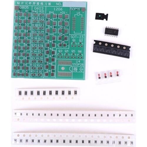 1 Set DIY SMT SMD Component Welding Practice Board Soldering Kit Resitor Diode Transistor By Start Learning Electronic