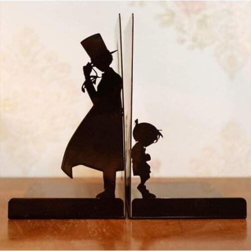 Desk Magazine Organizer Creative Metal Cartoon Bookends Decorative Office Supplies Hollow Book Holder Stand