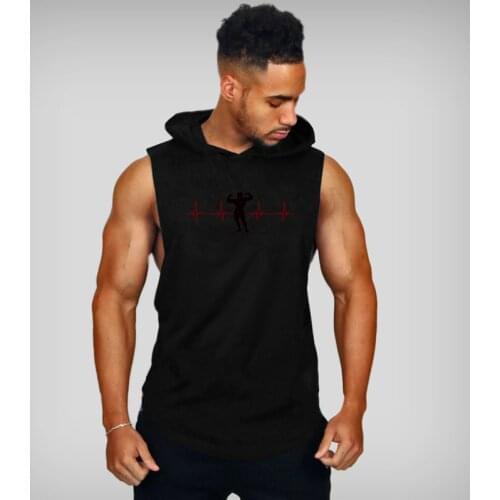 New Gym Clothing Bodybuilding Stringer Sleeveless hoodie Shirt Fitness Men Tank Top Muscle Vest Undershirt Cotton Sports TankTop