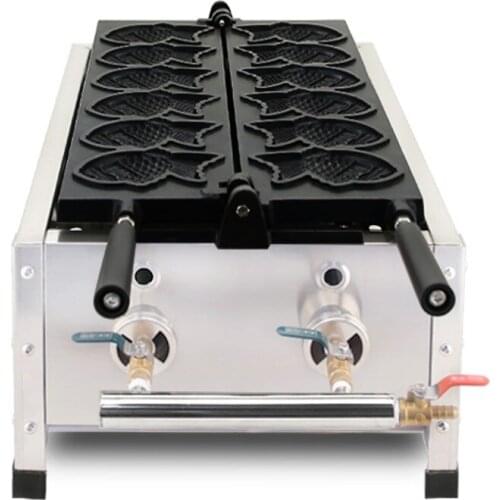 New arrival Commercial Taiwan 6pcs mini taiyaki grill making machine fish cake waffle maker gas taiyaki machine