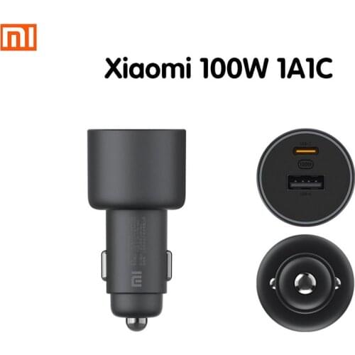Original Xiaomi Car Charger Turbo QC 1A1C 100W Max For Mi 10 Ultra Laptop Pad Cellphone PD Smart Output Multiple Safe Protect