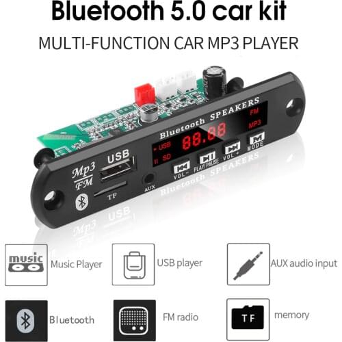 Mp3 Decoder Board Bluetooth V5.0 Audio Module Car Mp3 Player Usb Recording Module Fm Aux Radio 2*15W Amplifier for Speaker