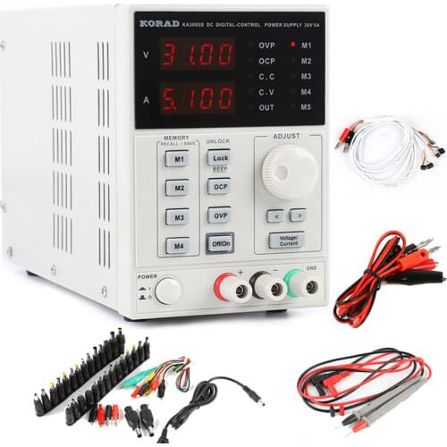 KA3005D Programmable DC Power Supply 30V 5A Precision Adjustable Digital Laboratory Power Supply 4Ps MA+AC DC Jack Repair Kit