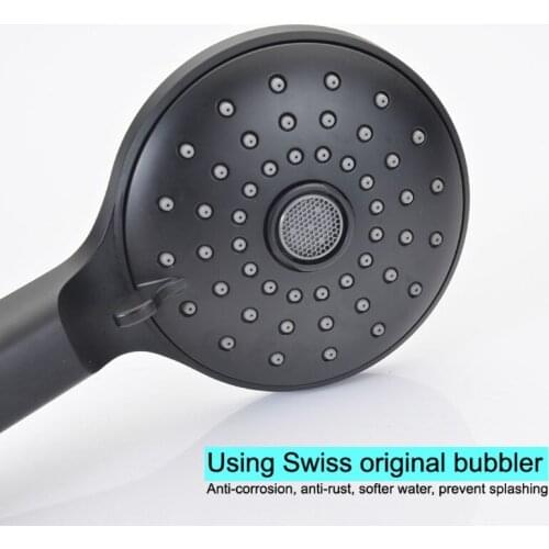 Hand Held Black Shower Head with Long Hose High Pressure Massage Spa Showerhead E5BE
