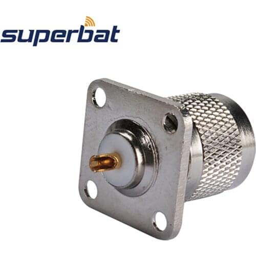 Superbat N 4 Hole Panel Mount Plug Flange with Solder Cup RF Coaxial Connectors