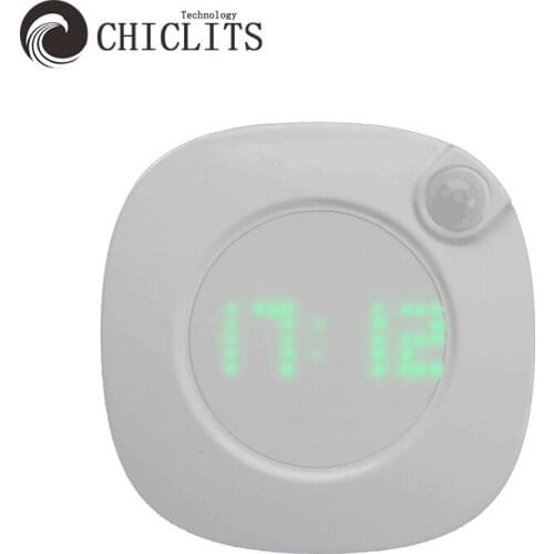 LED PIR Motion Sensor Night Light with Time Clock for Home Bedroom Stairs Wall Lamp Brightness 2 Colors Power Battery Toilet Lam