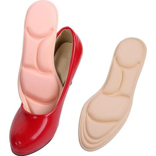 Womens sweat-absorbent breathable shock absorption soft sponge massage insoles solid color insoles arch support insoles