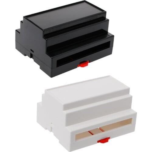 107*87*59mm Black/White Plastic Din Rail Junction Box Electronic Equipment