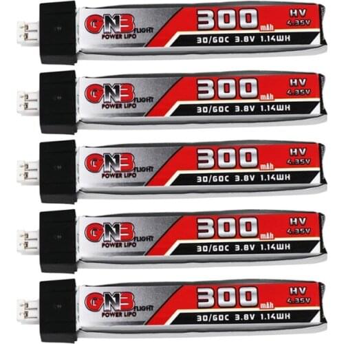 5pcs/lot GNB Gaoneng 3.8V 300mah 30C 1S Lipo Battery With Ph2.0 Plug