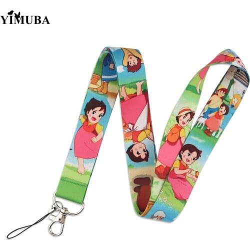 Anime Heidi The Girl From The Alps Lanyards Keychain ID Card Pass Gym USB Mobile Phone Rope Neck Straps Key Ring Holder Ornament
