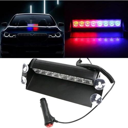 Car Truck Emergency Flasher Dash Strobe Warning Light Day Running Flash Led Police Lights 8 LEDs 3 Flashing Modes 12V
