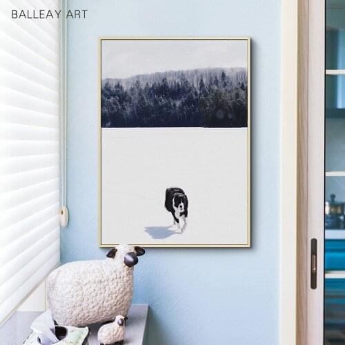 BALLEAY ART Canvas Painting Cute Animal Poster Fashion Siberian Husky Pictures Wall ART Decoration Posters Print For Living Room