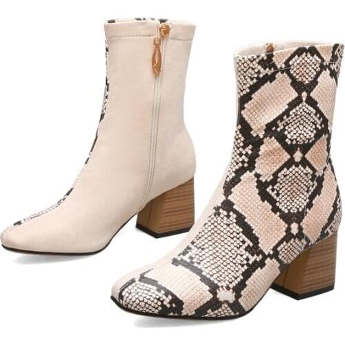 Big Size - boots women shoes ankle boots for women ladies boots shoes woman winter Color matching