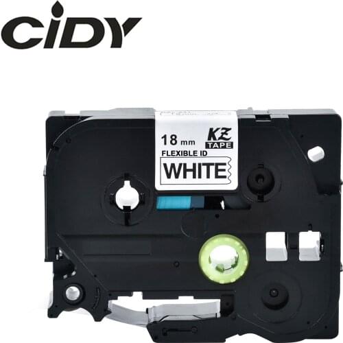 Cidy 10pcs Black on white TZ FX241 TZ-FX241 Compatible Flexible Tze Label Tapes Tze-FX241 TZe FX241 for Brother Label Printer