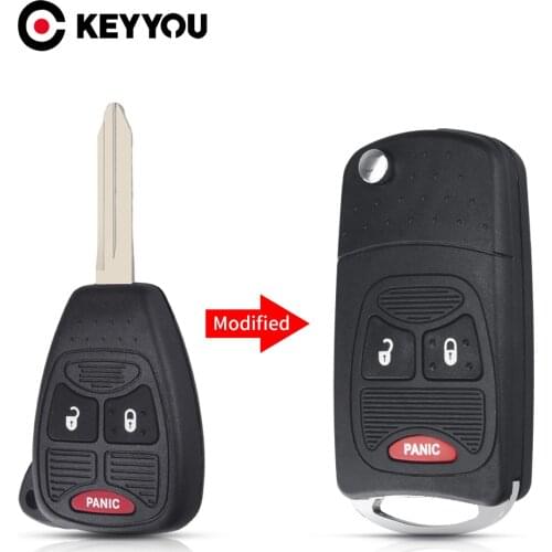 KEYYOU Mpdified Flip Key shell Fit For Chrysler For Jeep For Dodge Ram 1500 Caliber Nitro Ram 2500 Ram 3500