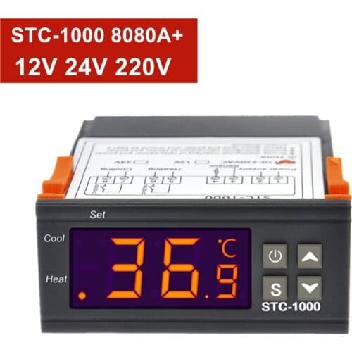 STC-1000 8080A+ Digital Temperature Controller 12V 24V 220V Automatic Timing Defrost Intelligent Thermostat Alarm Function40%off