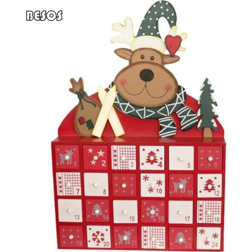 Creative Christmas Wooden Christmas Elk Calendar Cabinet Self - selling Activities Festival Decoration Gift Window Display B120D