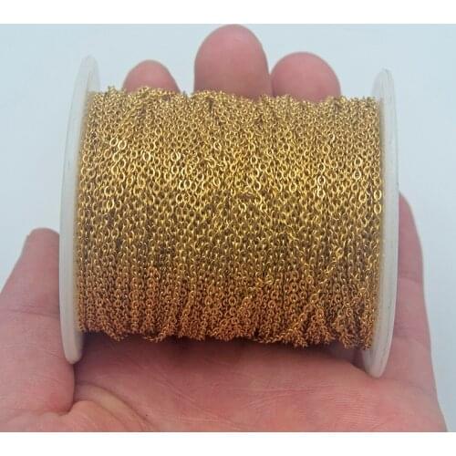 10m/lot Stainless Steel Metal Cable Link Chain 1mm 1.5mm 2mm Width Silver Rose Gold Necklaces Bracelets Jewelry Making By Meters