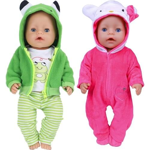Baby New Born 18 Inch Doll Clothes Accessories Reborn Dolls Cute Plush Jumpsuit Toys for Girls for 43 Cm for Baby Birthday Gift
