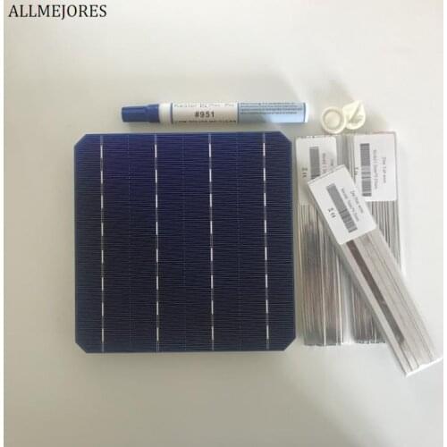 25pcs Monocrystalline soalr cells 20.8% High effencicy 156mmx156mm Diy solar panel give 30m tab wire+2m busbar+flux pen for free