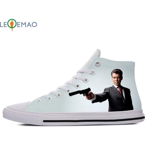 Custom Spring Autumn Canvas Shoes Pierce Brosnan High Quality Handiness Flats Mens Casual Shoes Comfortable Big Off White