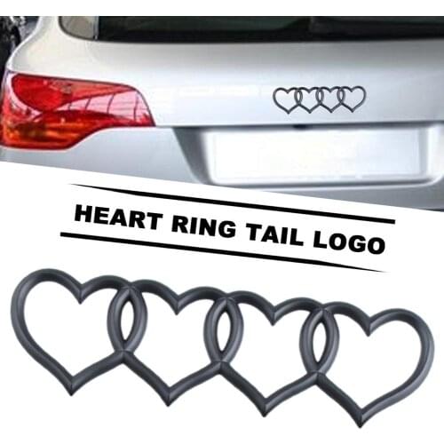 Love Heart Logo Rear Trunk Tail Label Badge Emblem Decal Car Sticker for A4 A3 A5 A6 A4L B8 B7 B9 C6 C7 Replacement Accessories