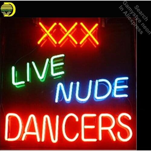Neon Sign for Live Nudes Sexy Dancers Open Neon Bulb sign handcraft Real Glass tubes Decorate windows sign Hotel Beer Bar pub