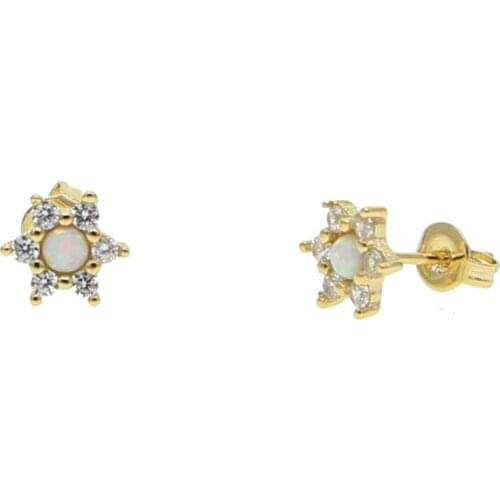 Delicate dainty ear stud CUTE lovely tiny cz flower stud earring for girl women fashion small jewelry