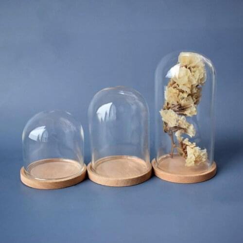 New 1:12 Miniature 1PC Glass Display Bell Jar with Base Dollhouse Decoration Accessories