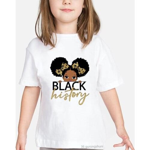 Glasses Dance Melanin Little Girl Graphic Girls T Shirt Baby T-shirt Cute Funny African Black Little Girl Tops 2021 Hot Sale
