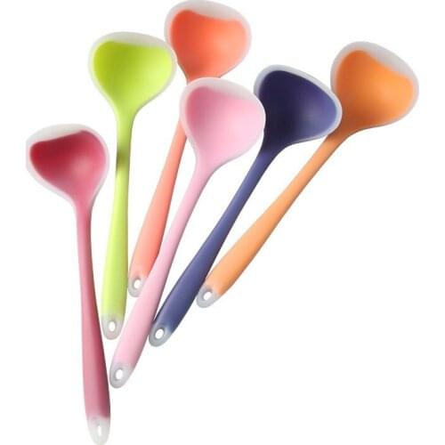 Colorful Silicone Ladle Spoon Heat-Resistant Hygienic One Piece Design Non-Stick Soup Ladle Kitchen Utensils Cooking Tools