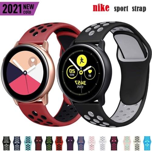 20mm 22mm band For Samsung Galaxy watch 3/Active 2 strap Gear S3 frontier sport Silicone bracelet 46mm Active 2 40mm 44mm strap