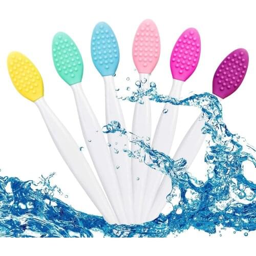 Silicone Lip Brush Tool Double Sided Soft lip Brush Wash Face Brush Scrub Clean Exfoliating Facial Lip Brush