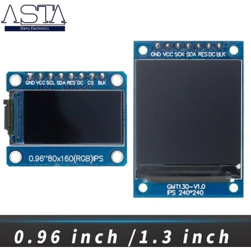 TFT Display 0.96 / 1.3 1.44 Inch IPS 7P SPI HD 65K Full Color LCD Module ST7735 Drive IC 80*160 (Not OLED) For Arduino
