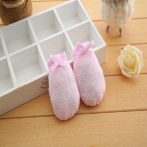 1 Pair Baby Anti-scratch Gloves Adjustable Drawstring Anti-scratch Face Solid Color Newborn Gloves Baby Protection Accessories