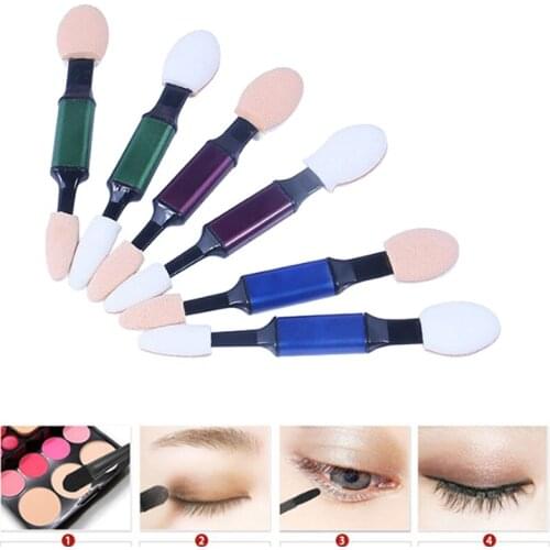 10pcs/set Double Ended Eye Shadow Brush Sponge Stick Makeup Tool Beauty Color Random