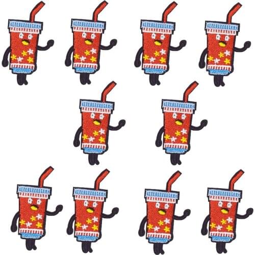 10PCS Limb Drinks Stripe Sew Embroidered Patches for Clothing Fabric Funny Iron on Patches Diy Stitching for Kid Garment Patch
