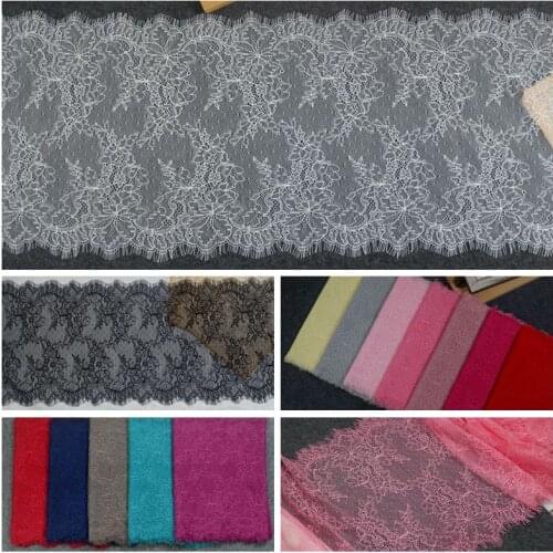 3Meters/Pcs 23cm wide Exquisite color eyelashes lace handmade DIY sewing wedding dress home decoration eyelash accessories AC69