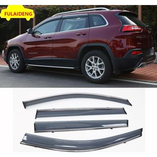 4pcs For Jeep Cherokee 2014-2021 Window Visor Vent Sun Shade Rain Guard Door Visor Car Styling Accessories
