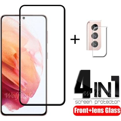 4-in-1 For Samsung Galaxy S21 Glass For Samsung S21 HScreen Protetor For Samsung A12 A02S A32 A52 A72 S20 FE S21 Plus Lens Glass