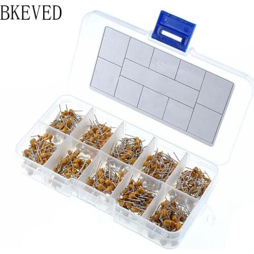 500pcs/lot 10Values*50pcs 0.1uF-10uF(104~106) 50V Multilayer Ceramic Capacitors Assorted Kit Assortment Set with Storage Box
