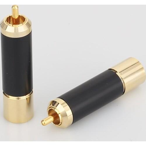Audiocrast A011 hi end audio 24K Gold Plated RCA Plug 10mm Wire Hole RCA Male Plug Audio Soldering Connectors