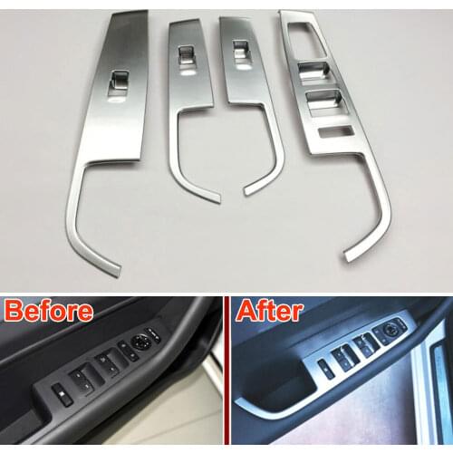 Car Styling 4X Interior Door Window Button Switch Cover Frame Decoration Armrest Trim Fits For Hyundai Sonata 9Th(LF) 2015