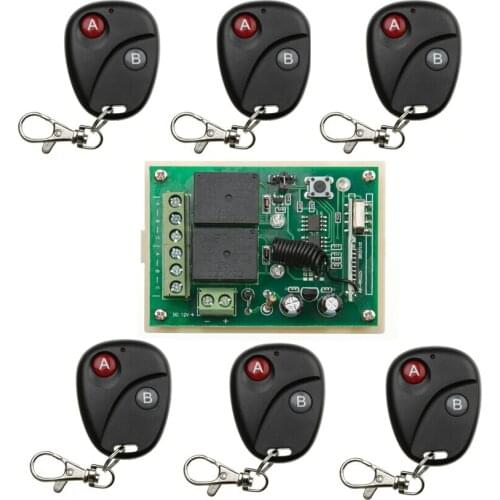 DC 12V 10 A 2 Channel RF Wireless Remote Control 1 pcs Receiver & 6 pcs Transmitter lamp/led/light/ radio