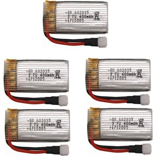 For Hubson X7 H107 H31 Spare Parts 3.7V 400mah Original Battery X7 H107 H31 Lipo battery 3.7 V 400 mah XH plug 30C 5pcs/lot