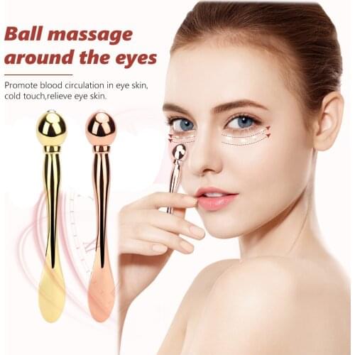 Eye Cream Applicator Cosmetic Spatulas Anti Wrinkle Eye Roller Massage Stick Facial Mask Spoon Gold Alloy Metal Skin Care Tools