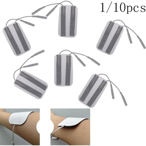 2 Jack 1*6cm Reusable Silicone Gel Electrode Pads Nerve Muscle Pads Stimulator Tens Digital Therapy Self Adhesive Pads