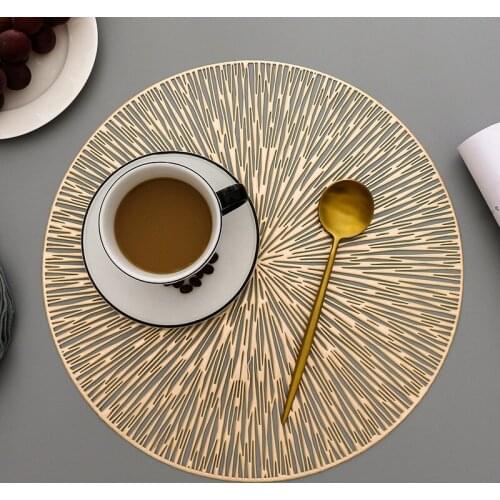 European style hollow insulated placemat Table decoration cushion Western placemat Customized PVC Round Rectangle Placemat